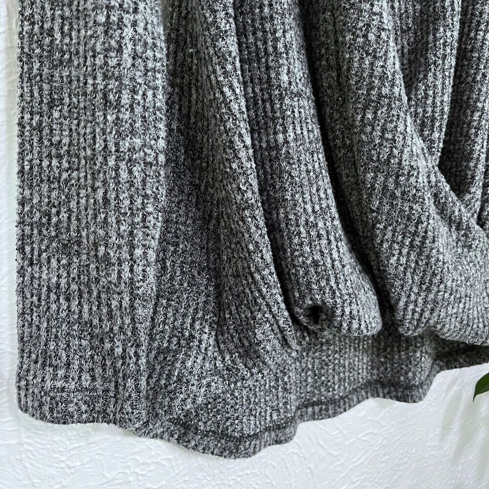 Anthropologie Akemi + Kin Waffle Knit Grey Wrap Top Woodruff Sweater Women's XS - Picture 6 of 10